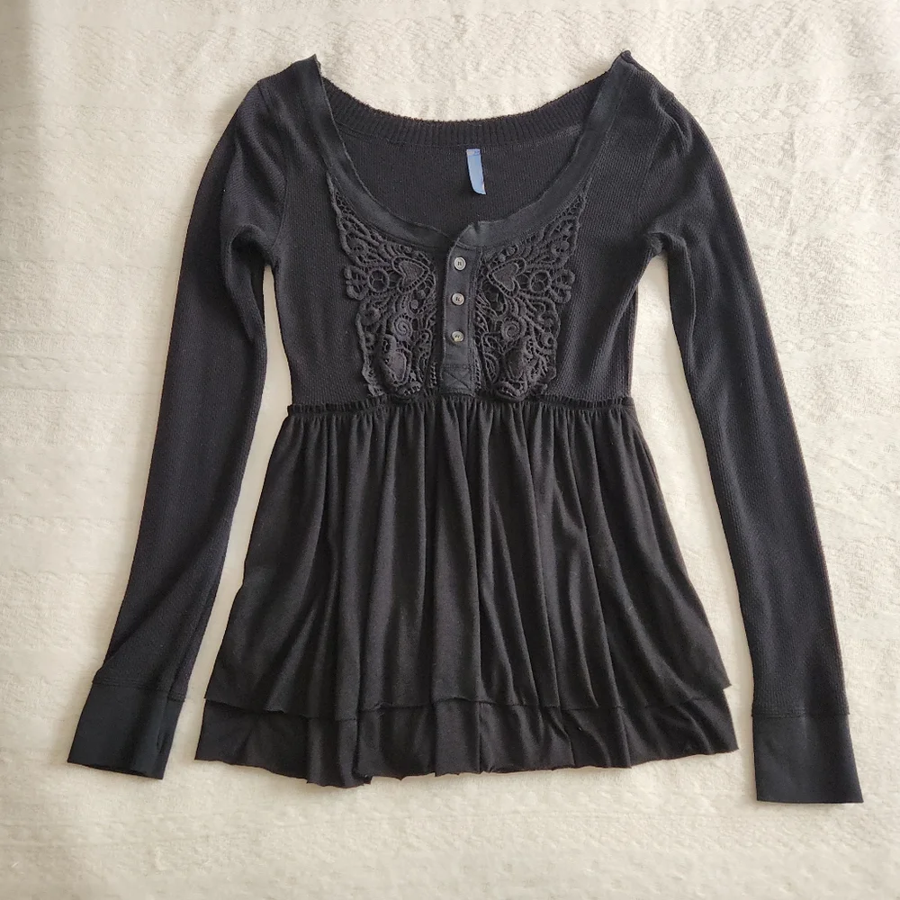 Free People Level Heat Layered Peplum Top